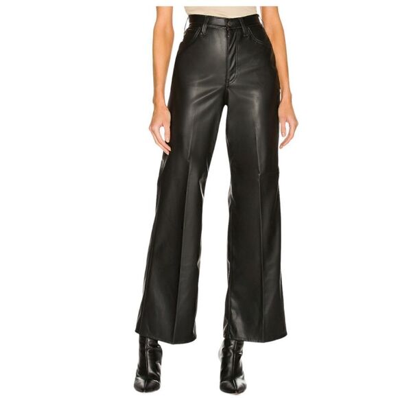 Levi’s Black 70s High Flare Wide Leg Faux Leather Pants Size 30x30 NWT - Picture 3 of 10
